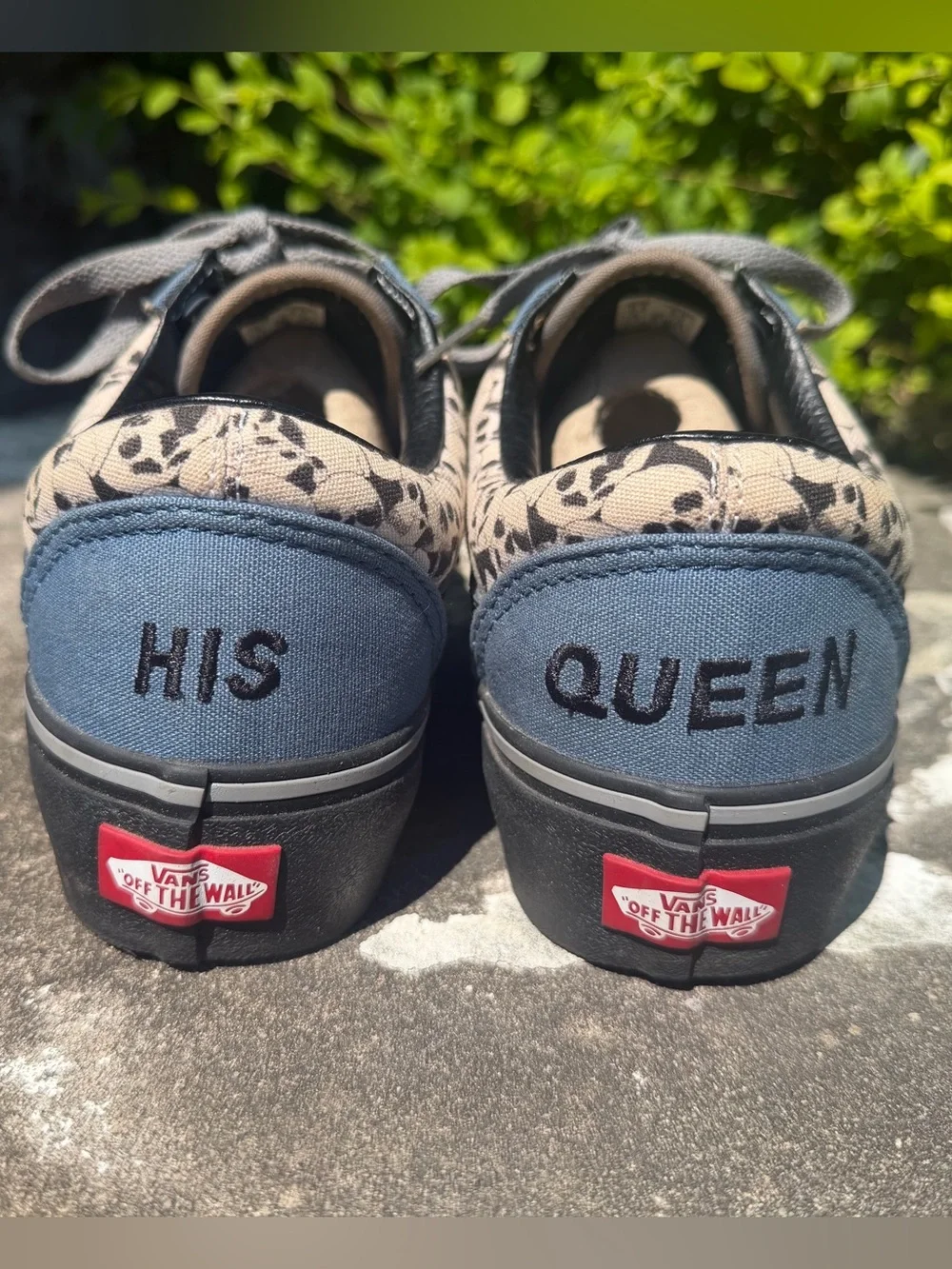 Vans Old Skool LowTop Platform Skull Print Sneakers Women Sz 8 Men 6.5 HIS QUEEN